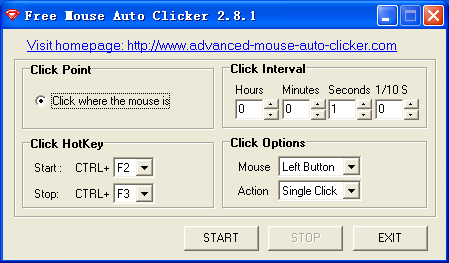 Free Mouse Auto Clicker Main Form